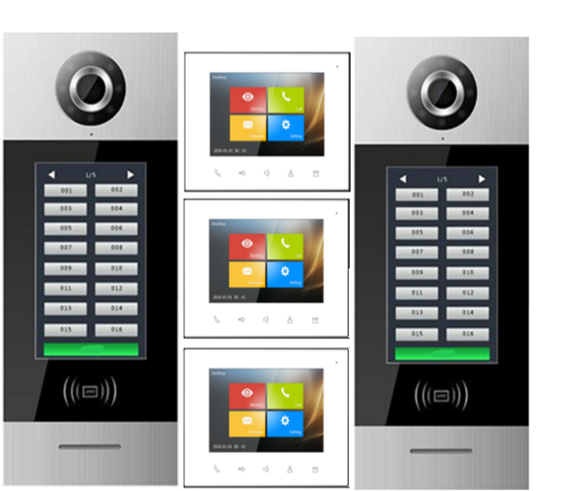 9 Inch 3/4/6/8 Unit Multi Apartments Intercom Video Door Phone With RFID  Unit Building Doorbell System