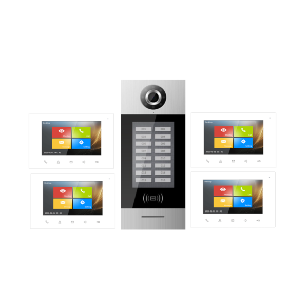 2 Wire 4-Unit Building Intercom System