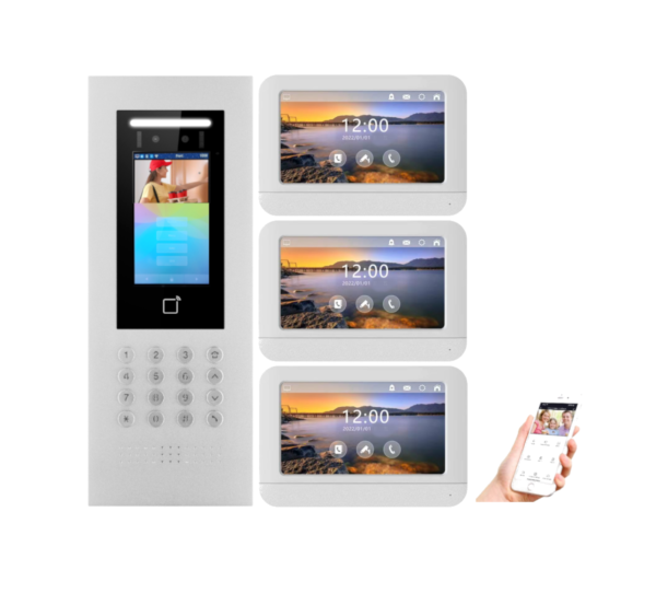 3 Unit Multi-tenant Building IP Intercom With Video
