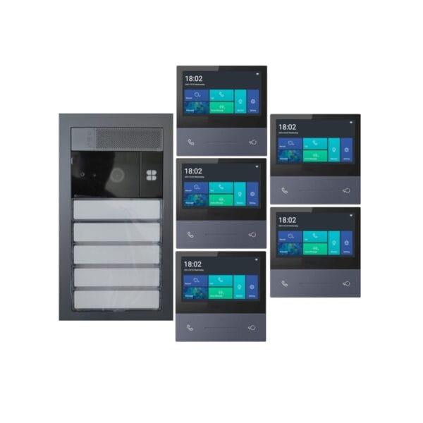 5-unit Building Intercom System with Individual Apartment Calling